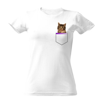 Tričko s potiskem Kotě v kapse