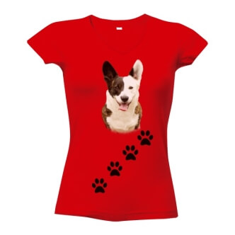 Tričko s potiskem Welsh Corgi Cardigan
