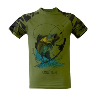 Rybářské triko s potiskem Candát team