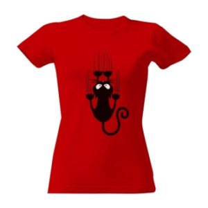 Dámské triko s potiskem Kočka na tričku