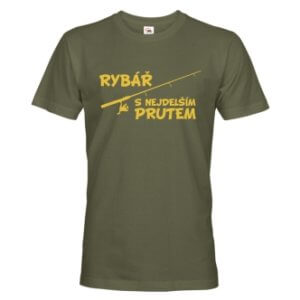 Rybářské tričko s potiskem Rybář s nejdelším prutem