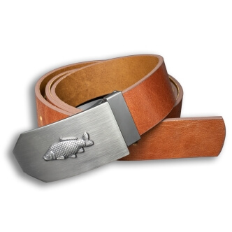 Hnědý kožený opasek Rybáři 40 mm