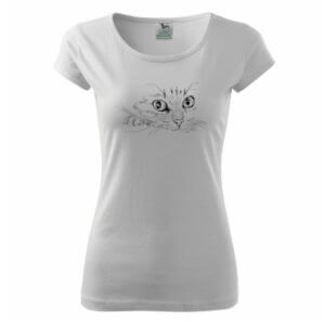 Tričko s potiskem Kočka obličej kreslený