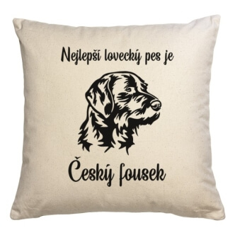 Polštář s potiskem Český fousek