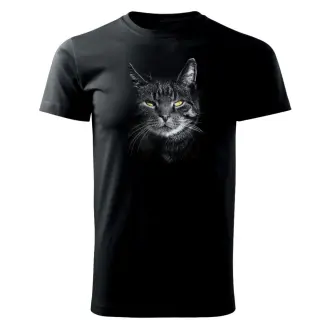 Tričko s potiskem Zadumaná kočka