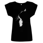 Tričko s potiskem Kočka v protisvětle