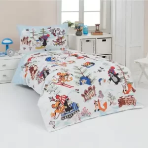 Bavlněné povlečení s potiskem Krtek a zima 140x200