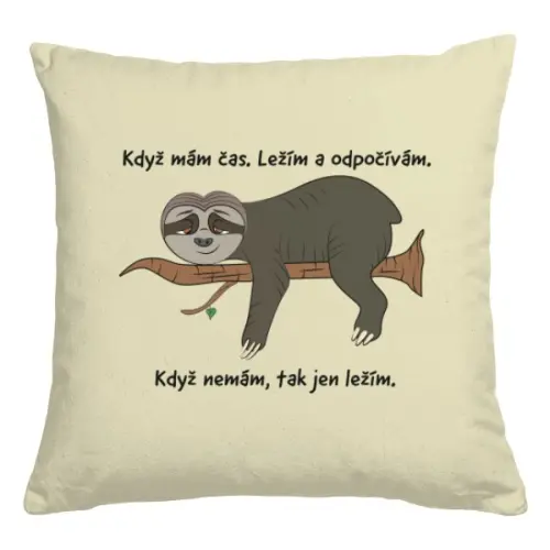 Polštář s potiskem Lenochod
