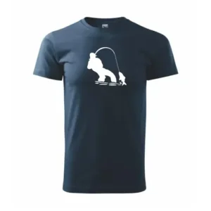 Tričko s potiskem Rybář tahající rybu