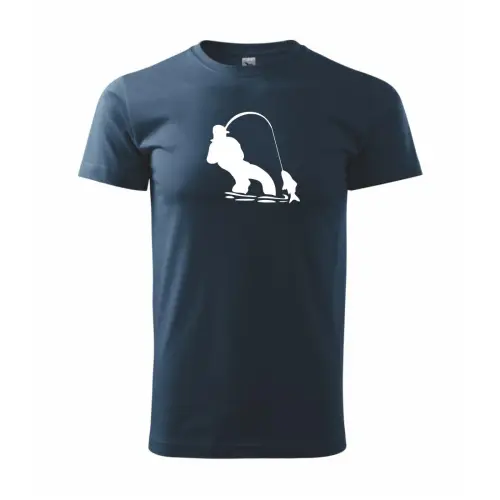 Tričko s potiskem Rybář tahající rybu