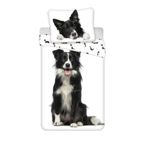 Bavlněné povlečení Border kolie 140x200 + 70x90 cm